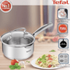 Tefal Duetto Plus Stainless Steel Sauce Pan 16 cm with Glass Lid, Silver